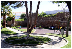 Playground, built within the ruins of the walls of the old castle.