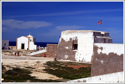 Nossa Senhora da Gra?(Our Lady of Grace) church and Porta da Pra? the main entrance to the Fortaleza de Sagres (Sagres Fortress).