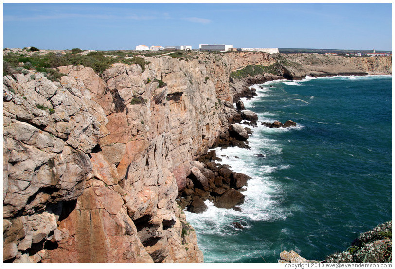 Cliff on which the Fortaleza de Sagres (Sagres Fortress) sits.