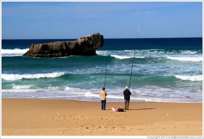Fisherman and a large rock, Praia do Tonel (Tonel Beach).