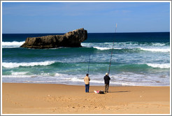 Fisherman and a large rock, Praia do Tonel (Tonel Beach).