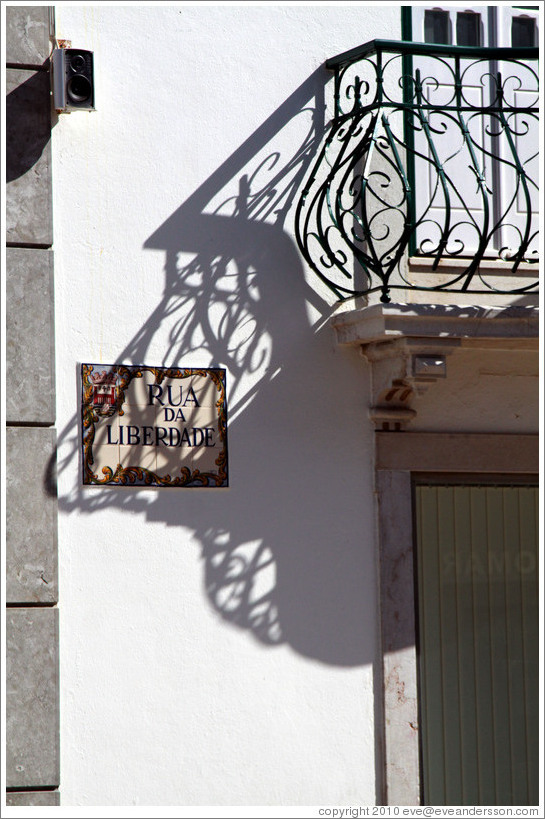 Balcony with shadow, Rua da Liberdade.
