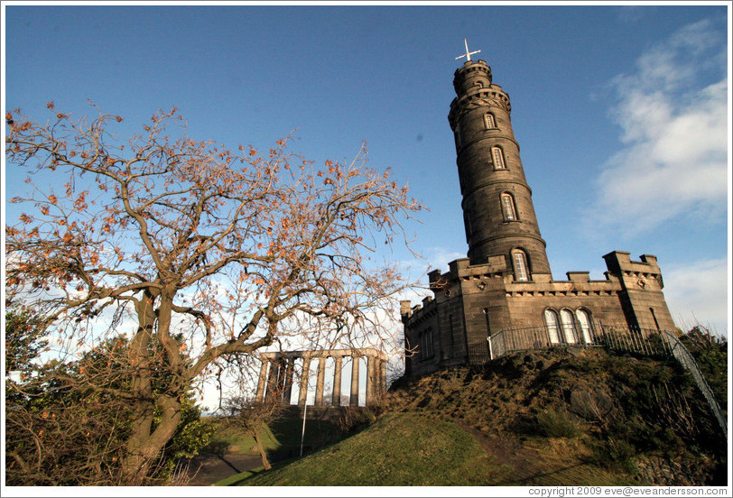 National Monument and Nelson Monument.  Calton Hill.