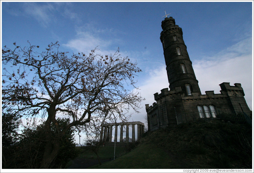 National Monument and Nelson Monument.  Calton Hill.