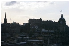 View to the west, including Edinburgh Castle, from Calton Hill.