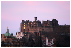 Edinburgh Castle at sunrise, viewed from Calton Hill.