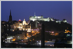 Edinburgh Castle at night, viewed from Calton Hill.