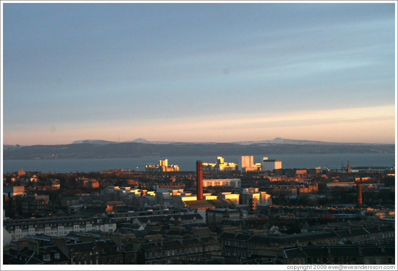 View to the north from Calton Hill at dawn.