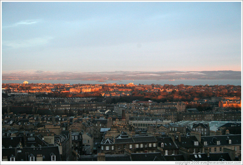 View to the north from Calton Hill at dawn.