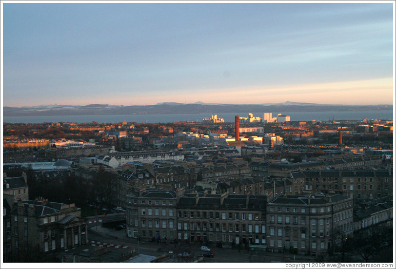 View to the north from Calton Hill at dawn.