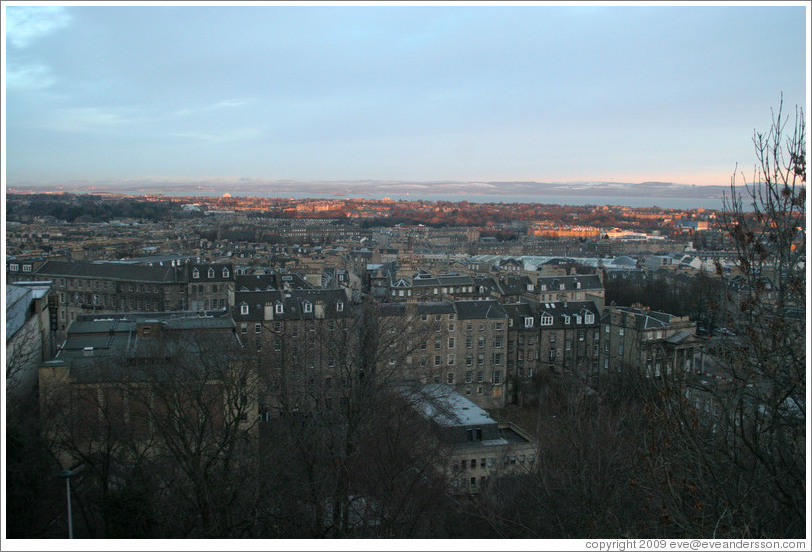 View to the north from Calton Hill at dawn.