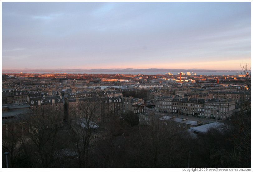 View to the north from Calton Hill at dawn.