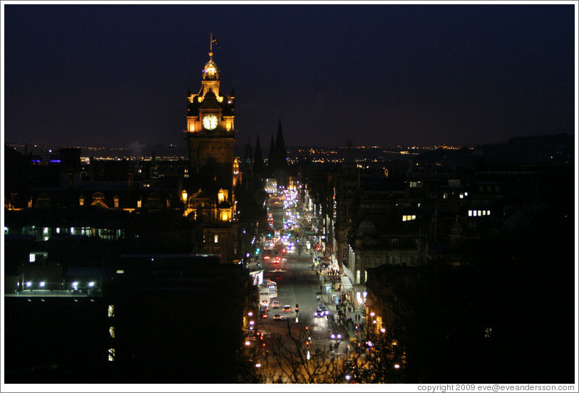 View to the west from Calton Hill at night.