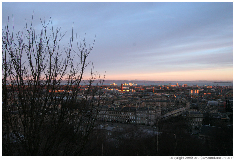 View to the north from Calton Hill at dawn.