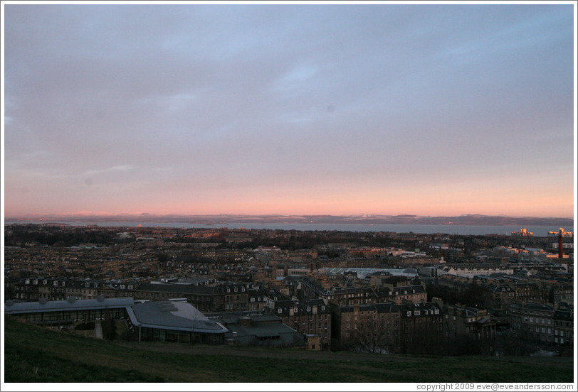 View to the north from Calton Hill at dawn.