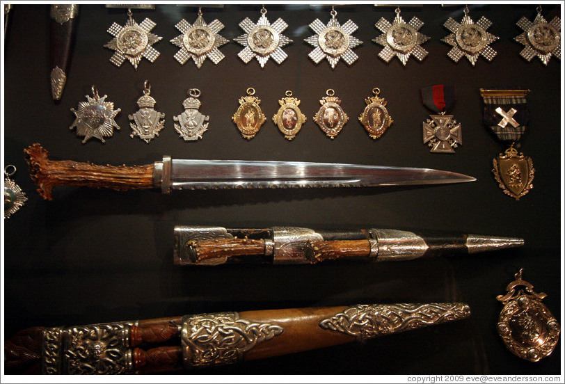 Medals and knives.  Edinburgh Castle.