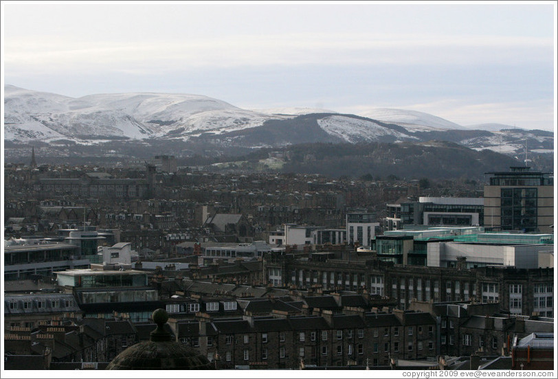 View to the south.  Edinburgh Castle.