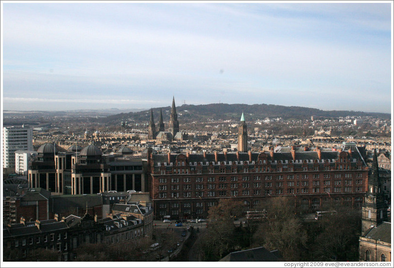 View to the west.  Edinburgh Castle.