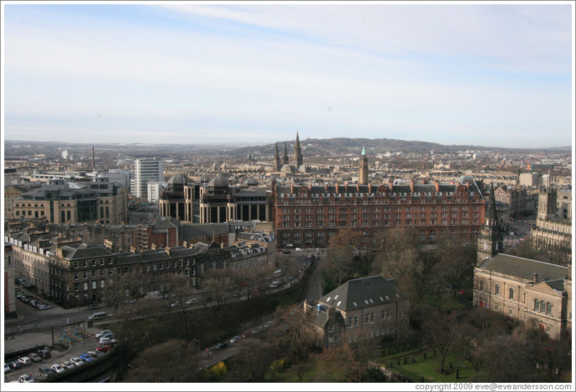 View to the northwest.  Edinburgh Castle.