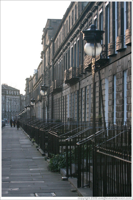 Heriot Row, approaching dusk.  New Town.