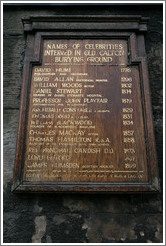 Celebrity names.  Old Calton Cemetery.