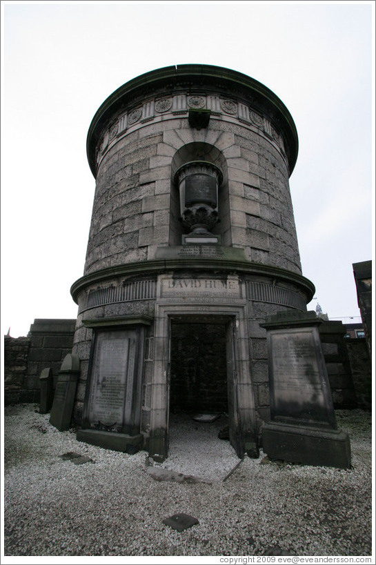 The mausoleum of David Hume.  Old Calton Cemetery.