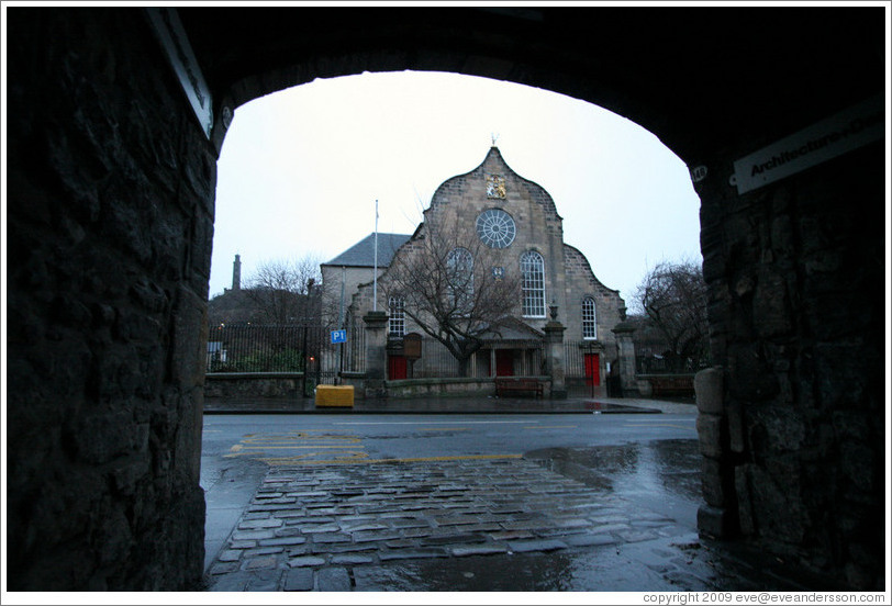 Canongate Kirk, viewed from Bakerhouse Close.  Old Town.