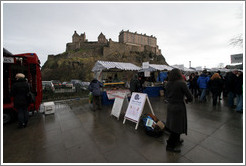 Farmers market, in front of the Edinburgh Castle barracks.  Castle Terrace.  Old Town.