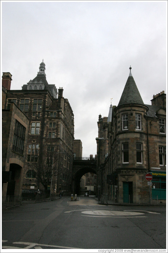 Buildings at Cowgate and Candlemaker Row.  Old Town.