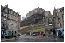 Grassmarket, with the Edinburgh Castle behind.  Old Town.