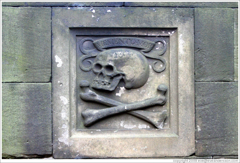 Skull and crossbones.  Greyfriars Kirkyard.  Old Town.