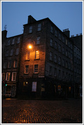 World's End Pub.  Pre-dawn, lightly snowing.  High Street.  Old Town.