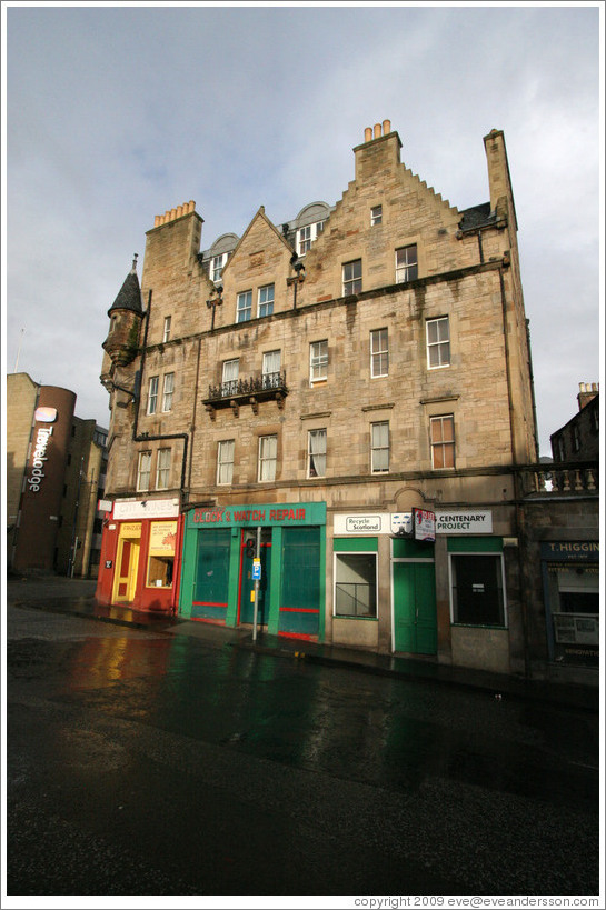 Buildings at Holyrood Road and St. Mary's Street.  Old Town.