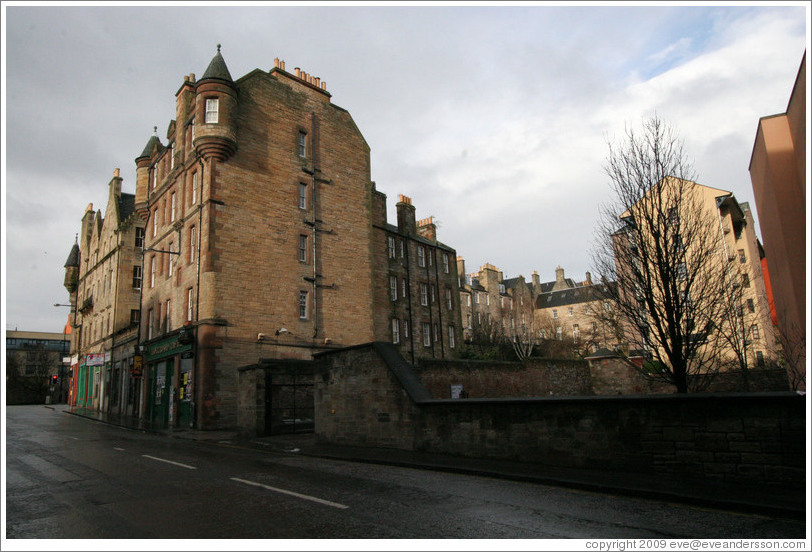 Buildings at Holyrood Road and St. Mary's Street.  Old Town.