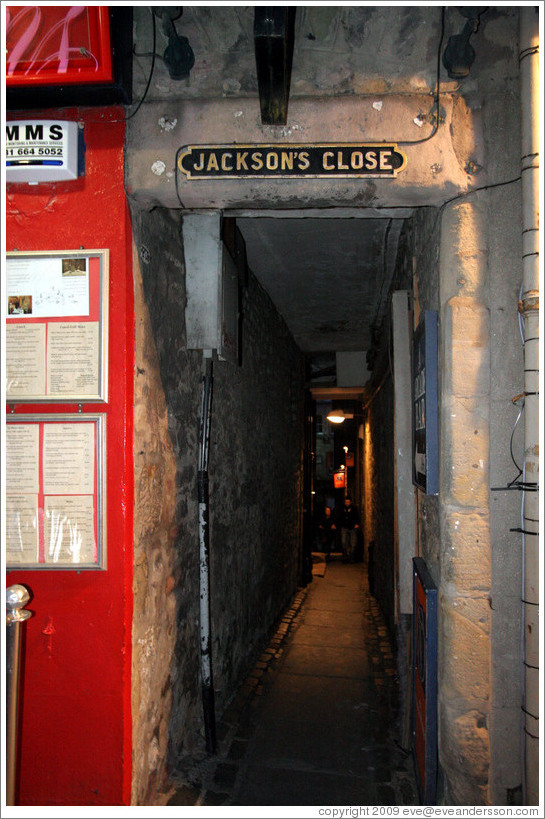 Jackson's Close, off of High Street.  Old Town.