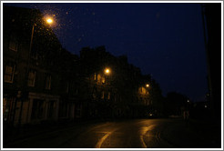 Johnston Terrace in the pre-dawn, lightly snowing.  Old Town.