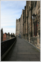 The back of Columbas Free Church, and the street a few storeys down.  Old Town.