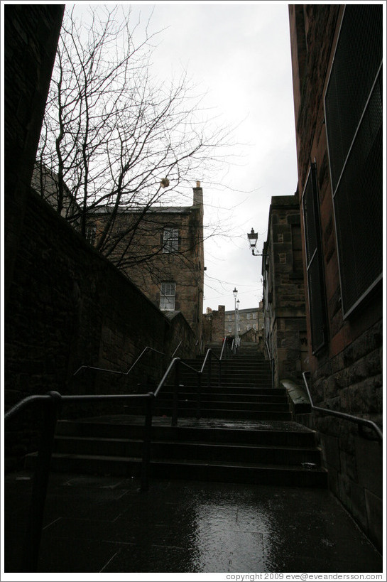 The Vennel, rising from Grassmarket.  Old Town.