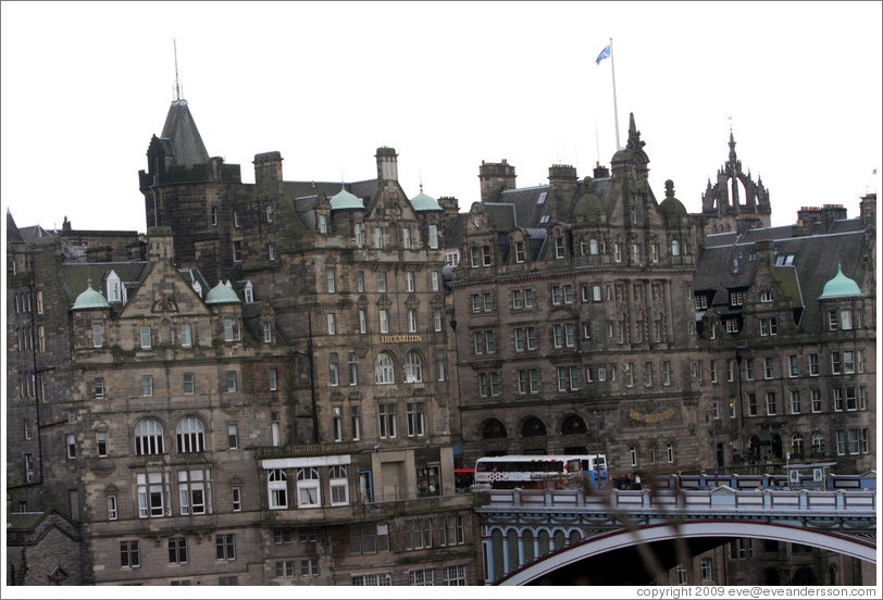 View of Old Town and North Bridge from Old Calton Cemetery.