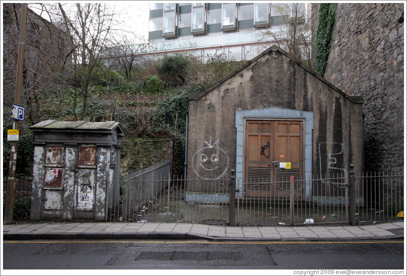 Graffitied shed.  West Port.  Old Town.