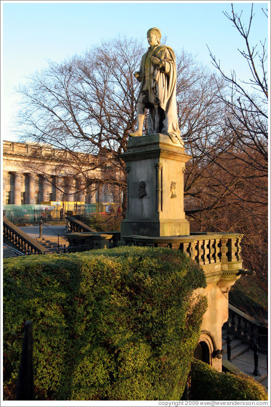 Statue of Allan Ramsay.  Princes Street Gardens.