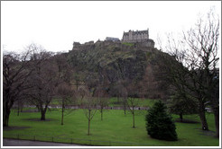 Edinburgh Castle above the Prices Street Gardens.