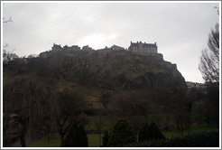 Edinburgh Castle above the Prices Street Gardens.