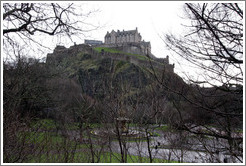 Edinburgh Castle above the Prices Street Gardens.