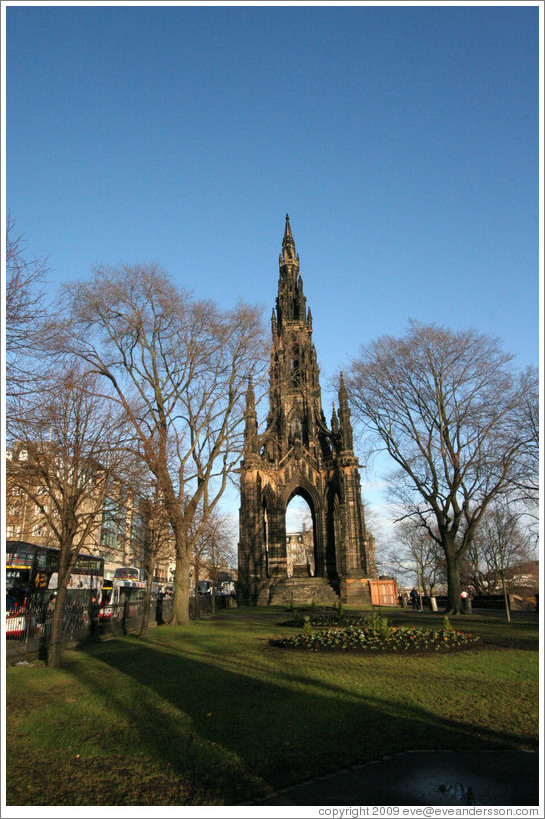 Scott Monument and trees.