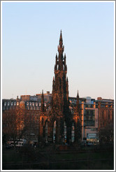 Scott Monument at dusk.