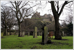 St. Cuthbert's Kirkyard, looking toward the Edinburgh Castle.