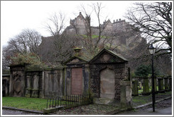 St. Cuthbert's Kirkyard, looking toward the Edinburgh Castle.