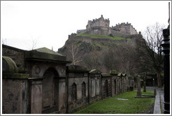 St. Cuthbert's Kirkyard, looking toward the Edinburgh Castle.