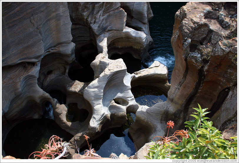 "The Potholes."  Natural rock formation at Blyde River Canyon, the 3rd largest gorge in the world.